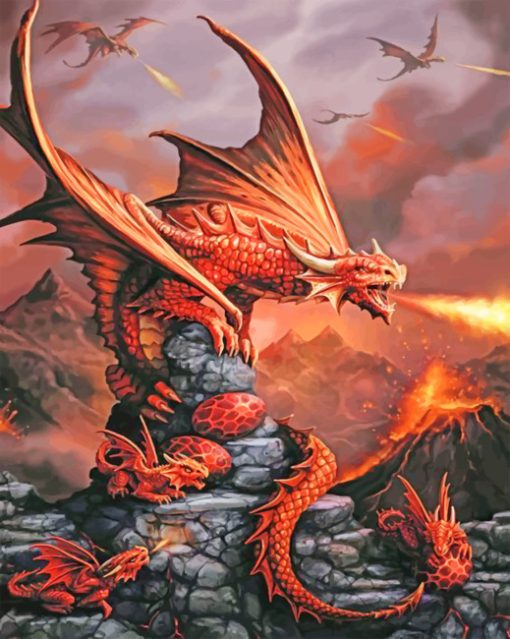 Fire Dragon paint by numbers