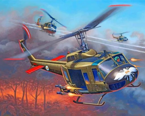 War Helicopters paint by numbers