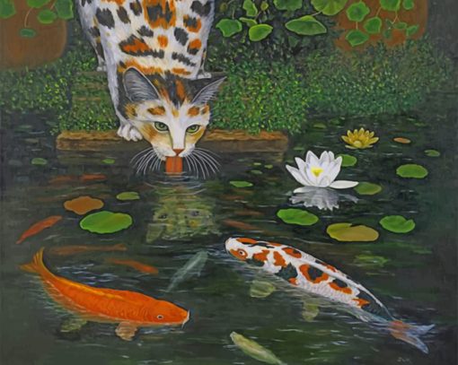 koi-pond-cat-paint-by-numbers