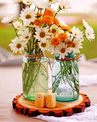 Daisies In Jar Paint by numbers