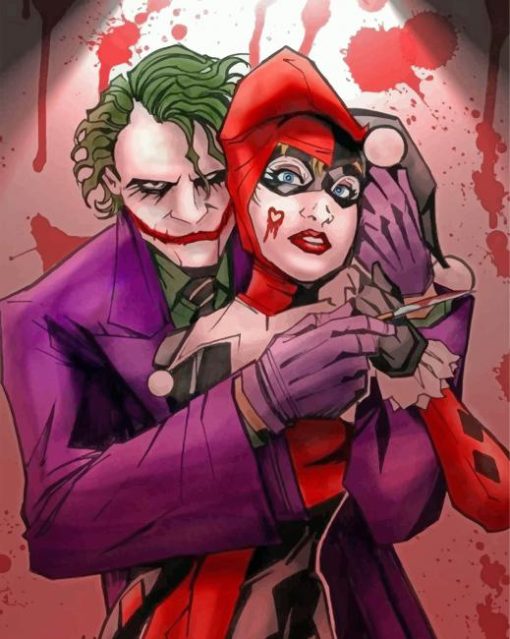 Harley Quinn And Joker Paint by numbers