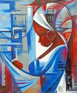 Black African Mother And Child Paint by numbers