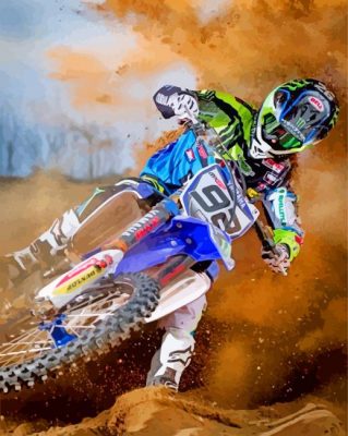 Dirt Bike Driver paint by number