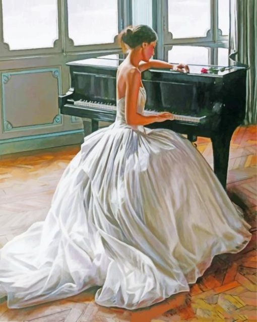 Woman Playing Piano Paint by numbers