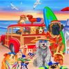 Dogs In Beach Paint by numbers