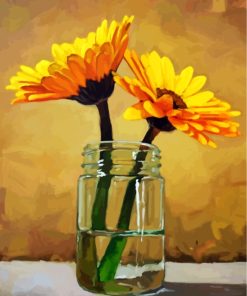 Sunflowers In Glass Paint by numbers