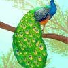 Peacock On A Branch Paint by numbers