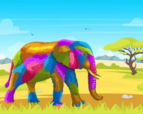 Colorful Elephant Paint by numbers