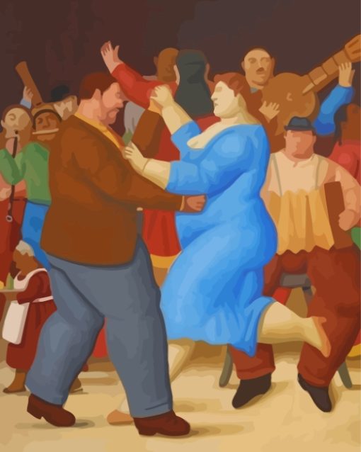 Fat Couple Dancing Paint by numbers