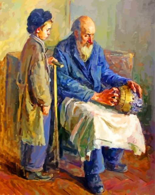 Grandfather And Grandson Paint by numbers