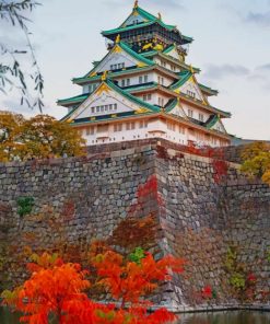 Japan-Castle-Osaka-paint-by-numbers