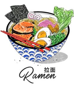 Ramen Noodle Bowl Paint by numbers