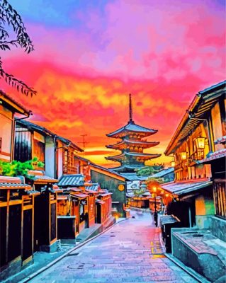 Yasaka Pagoda At Sunset Paint by numbers