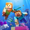 Aquatic Minecraft paint by numbers