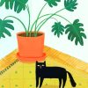 cute-cat-and-Philodendron-paint-by-numbers