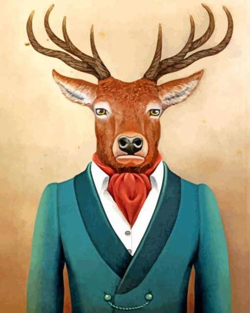 deer-wearing-a-suit-paint-by-number