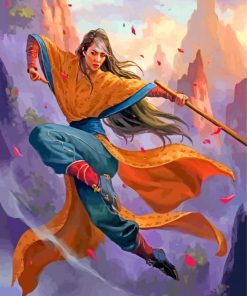 kung-fu-woman-paint-by-number