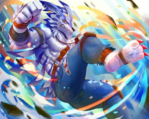 Weregarurumon Art Paint by numbers