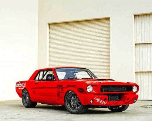 1966 Red Classic Mustang Paint By Numbers