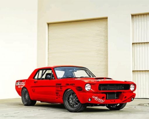 1966 Red Classic Mustang Paint By Numbers