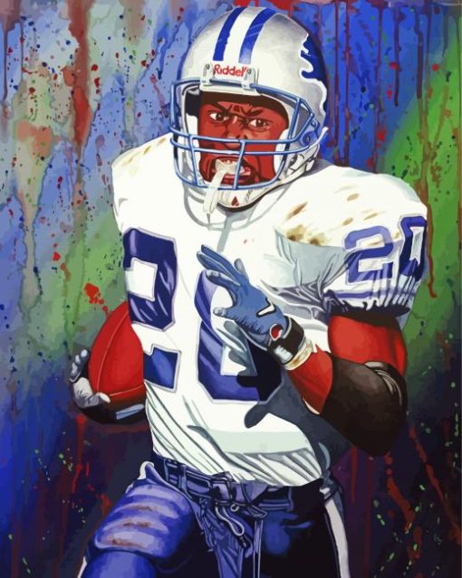 Barry Sanders Player Art Paint By Numbers