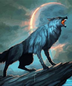 Fenris Wolf At Night Art Paint By Numbers