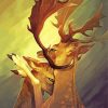 Gold Deers Hug Paint By Numbers