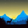 Illustration Sunrise Deer Paint By Numbers