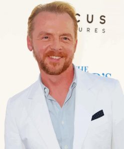 Simon Pegg Smiling Paint By Numbers