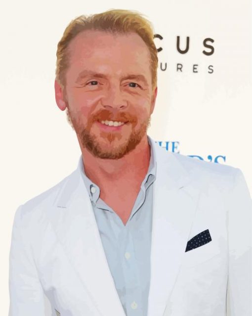 Simon Pegg Smiling Paint By Numbers