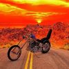 Sunset Motorbike Paint By Numbers