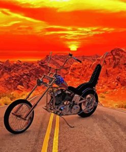 Sunset Motorbike Paint By Numbers