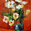 White Poppies Vase Paint By Numbers