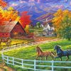 Autumn Ranch And Horses Paint By Numbers