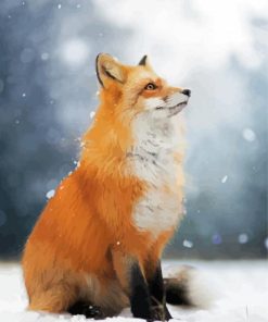 Cute Fox In Snow Paint By Numbers