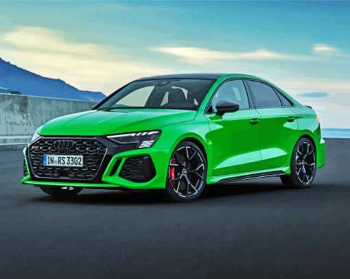 Green Audi RS3 Paint By Numbers