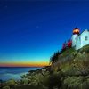 Bass Harbor Lighthouse At Night Paint By Numbers