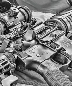 Black And White AR 15 Paint By Numbers