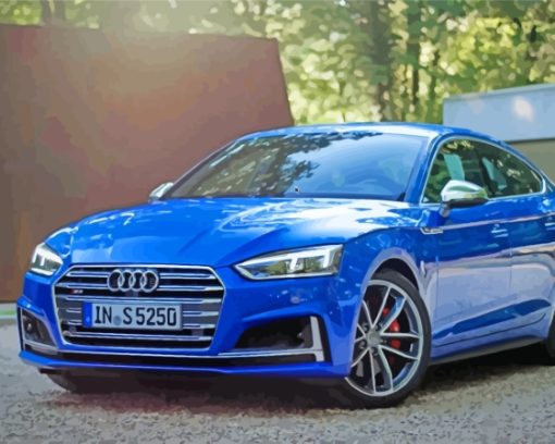 Blue Audi S5 Paint By Numbers