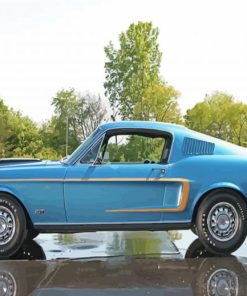 Blue Classic Ford Mustang Paint By Numbers