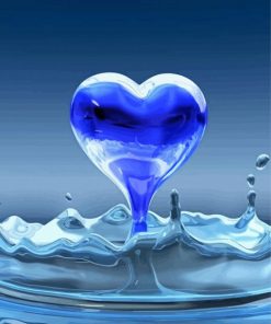 Blue Heart Water Drop Paint By Numbers