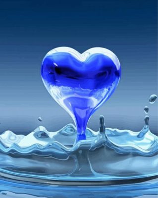 Blue Heart Water Drop Paint By Numbers