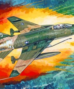 F100 Super Sabre Aircraft Art Paint By Numbers