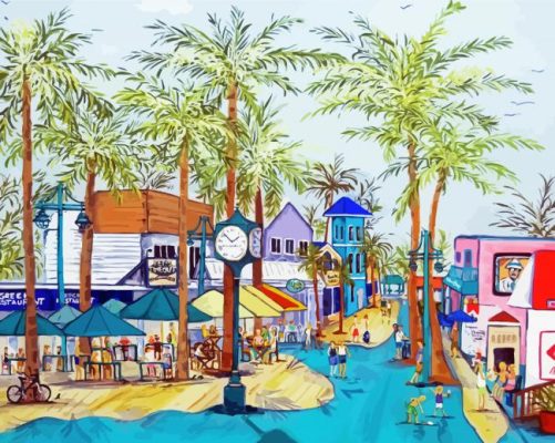 Fort Myers Beach Town Paint By Numbers