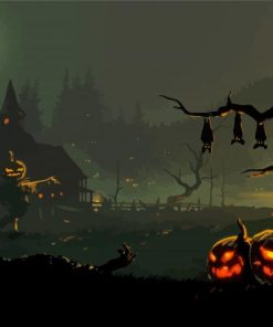 Halloween Night Landscape Paint By Numbers