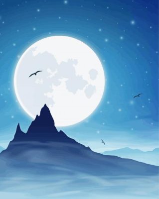 Mountain And Moon Paint By Numbers