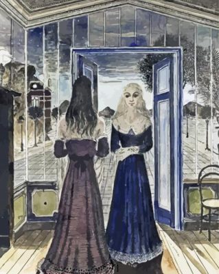 Paul Delvaux Etude Pour Le Tableau Les Rivales Paint By Numbers