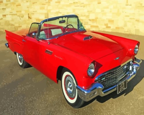 Red Classic 57 Thunderbird Paint By Numbers