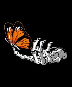 Skeleton Hand With Butterfly Paint By Numbers