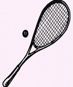 Squash Racquet And Ball Paint By Numbers